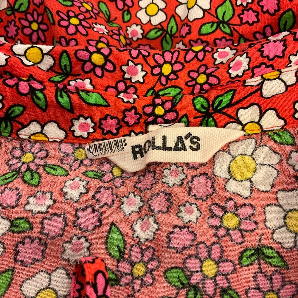 Rolla's Pink Floral Dress - Short Sleeve with Collar Tie Detail - Picture 14 of 14